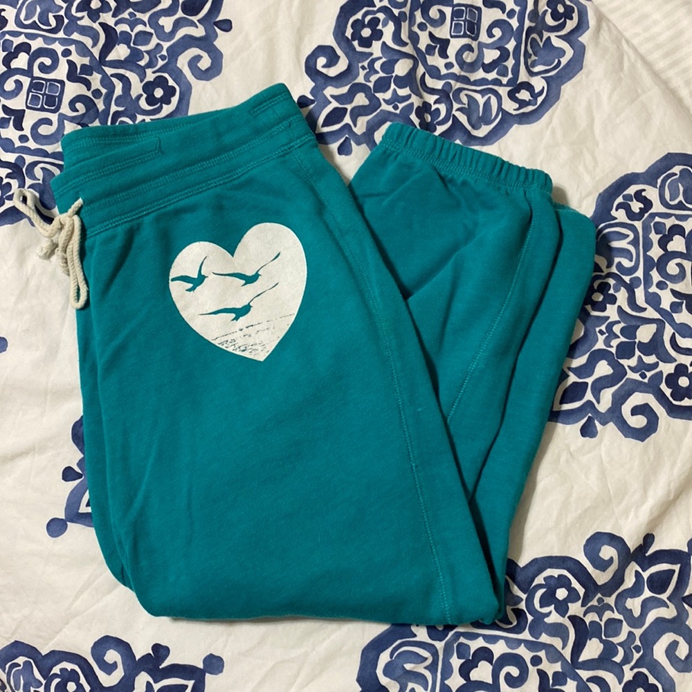 OLD NAVY Cropped Teal Drawstring Sweatpants